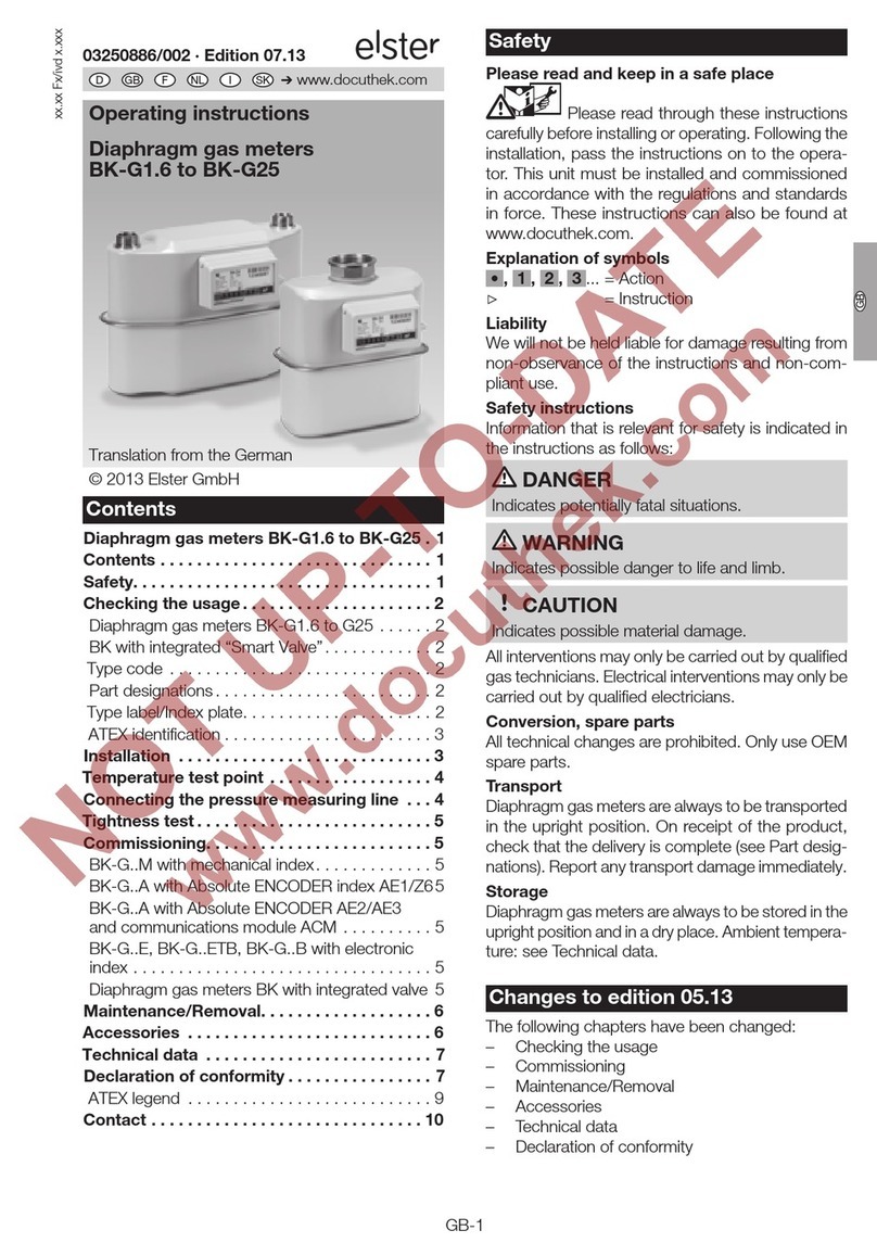 Elster BK-G Series operating instructions