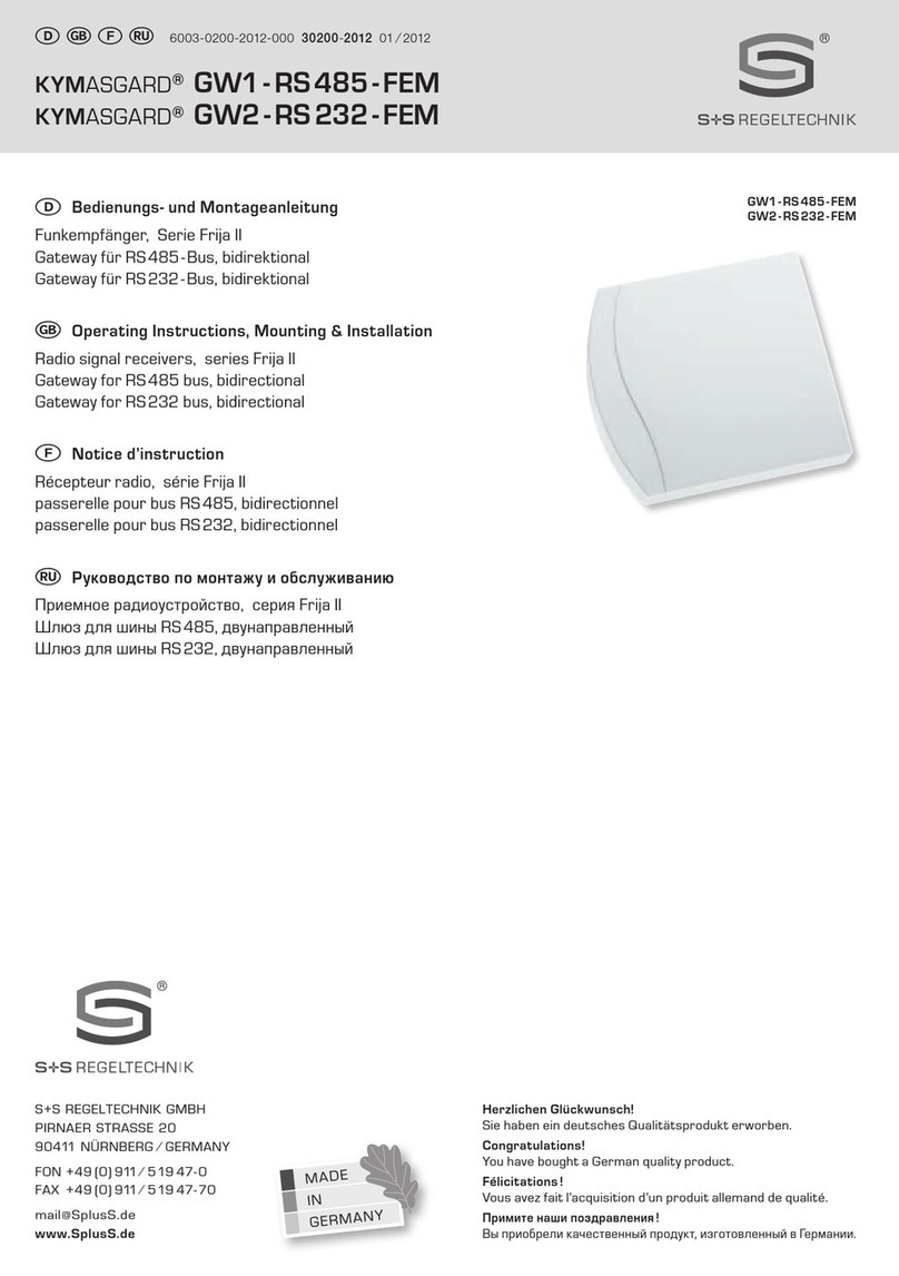 S+S Regeltechnik KYMASGARD GW1-RS485-FEM Repair manual