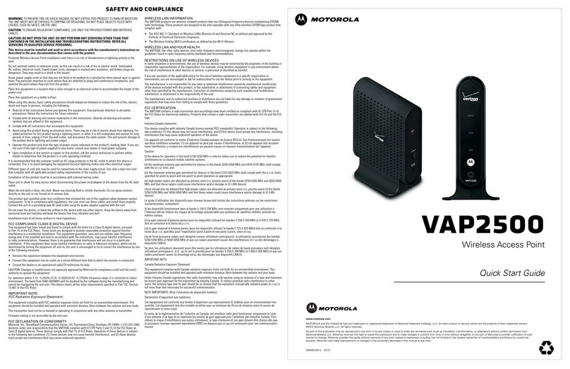 Motorola Verizon VAP2500 User manual