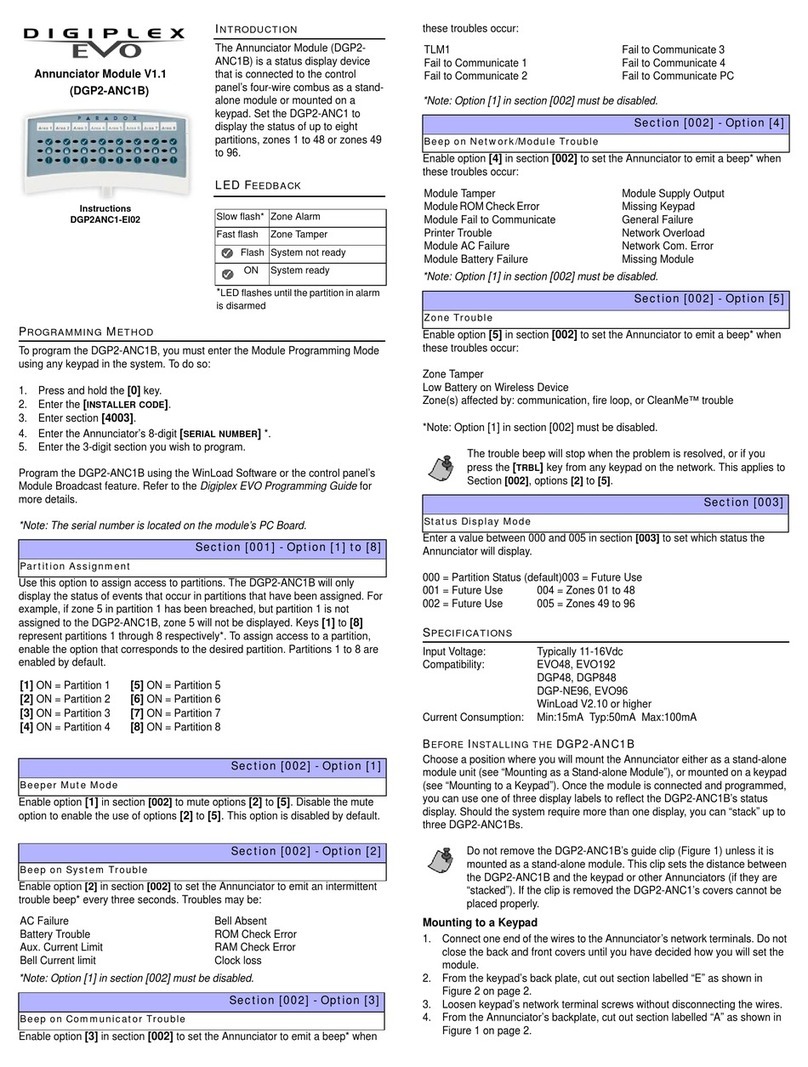 Digiplex EVO DGP2-ANC1B User manual
