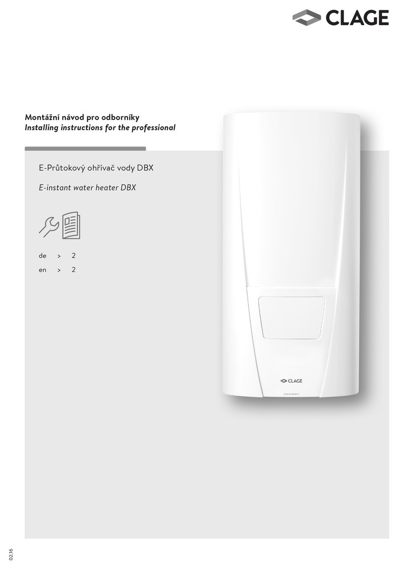 clage DBX BASITRONIC Series Installing instructions for the professional
