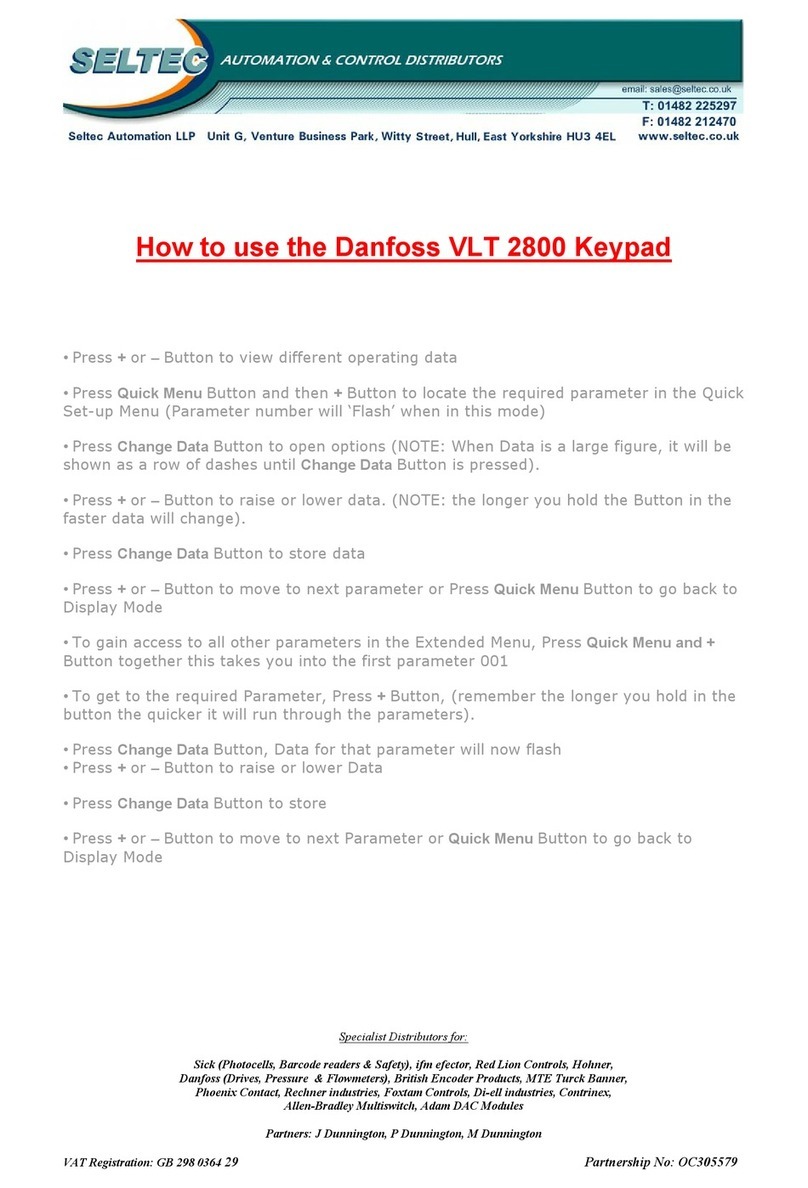 SELTEC Danfoss VLT 2800 How to use