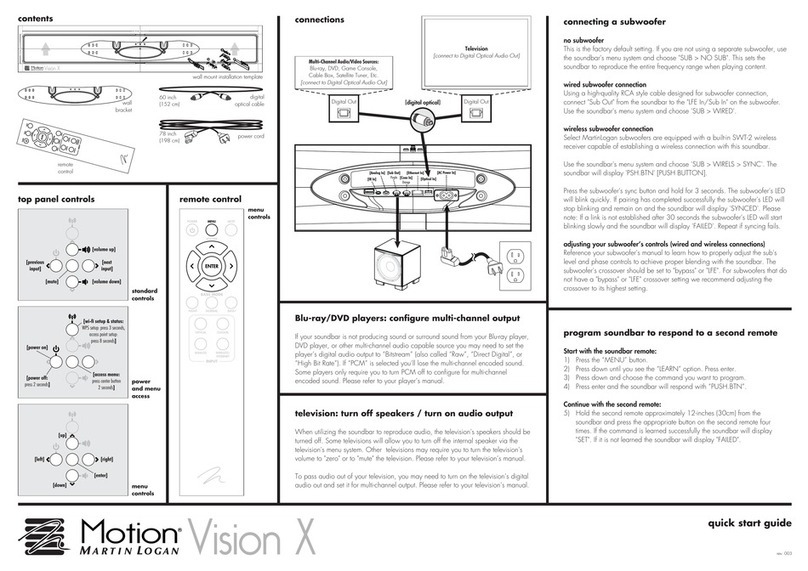 MartinLogan Motion Vision X User manual