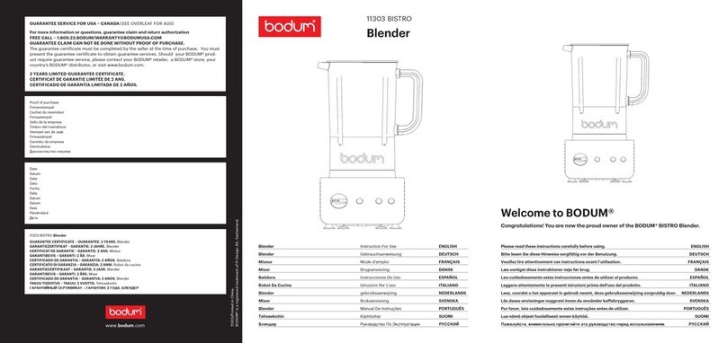 Bodum Bistro 11303 User manual