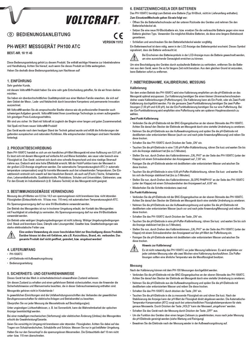 VOLTCRAFT PH100 ATC operating instructions
