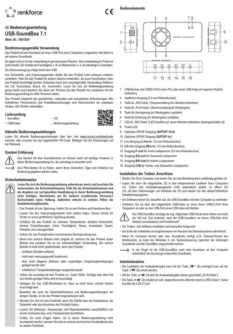 Renkforce USB-SoundBox 7.1 operating instructions