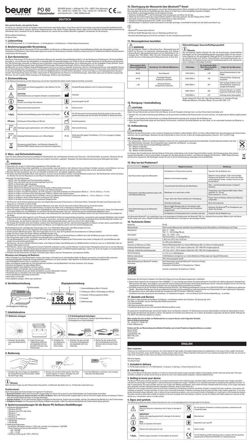 Beurer PO 60 manual