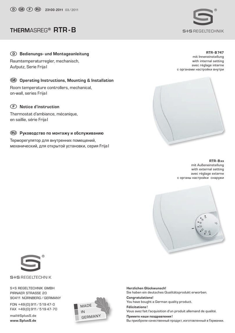 S+S Regeltechnik THERMASREG Frija I Series Repair manual