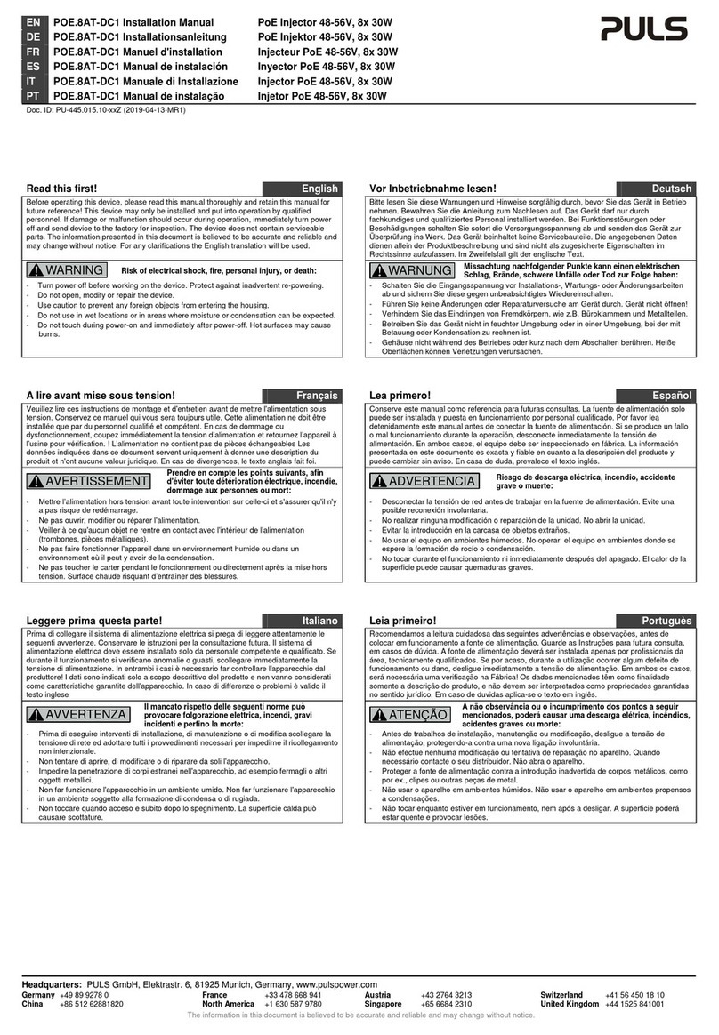 Puls POE.8AT-DC1 installation manual