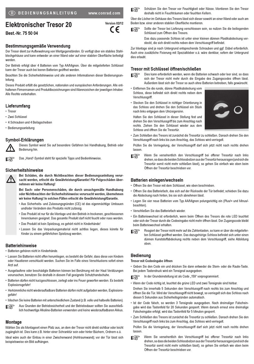 Conrad Electronic safe 20 User manual