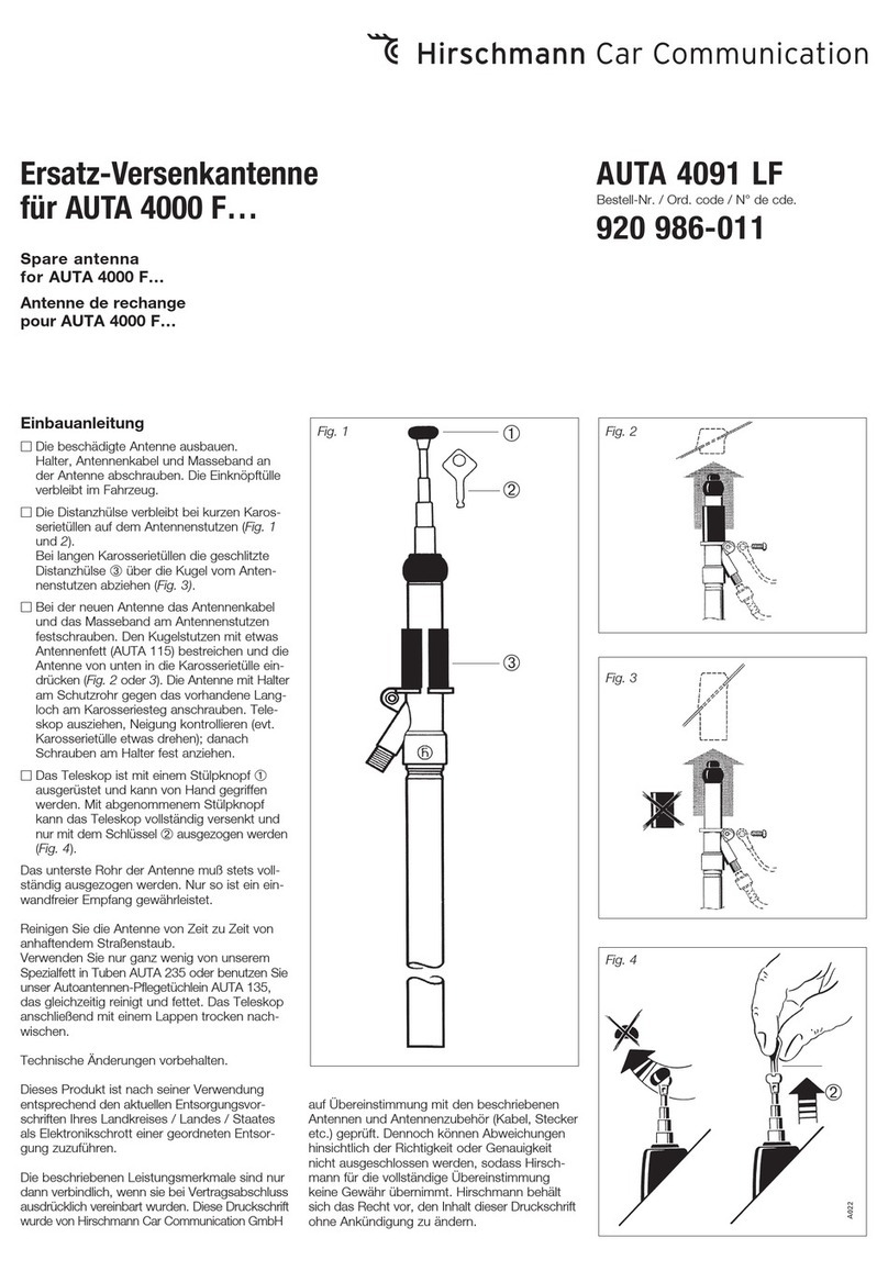 Hirschmann AUTA 4000 F Series installation instructions
