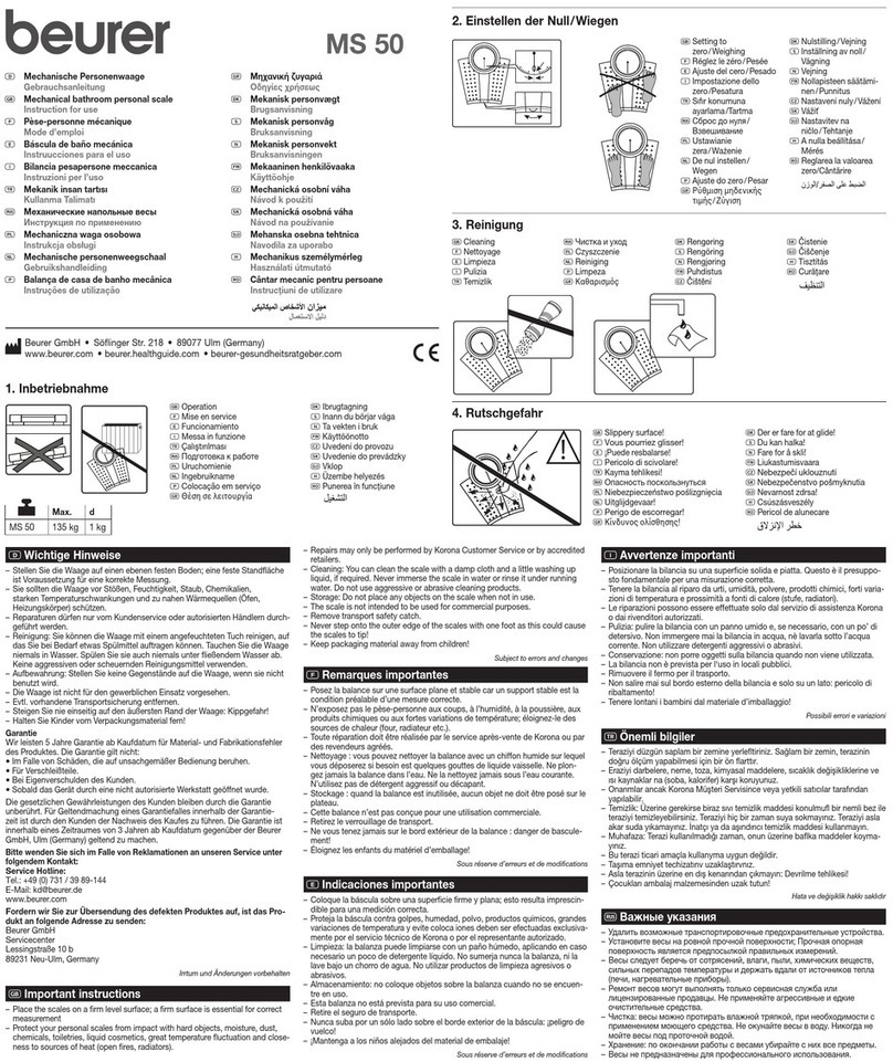 Beurer MS 50 Instructions for use
