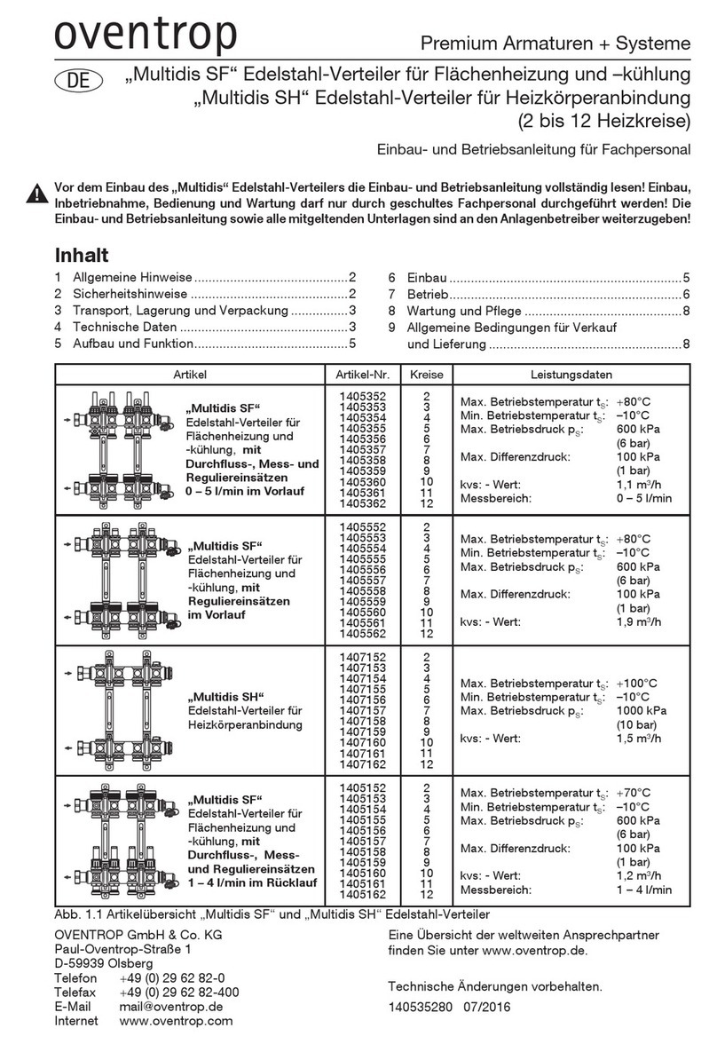 oventrop Multidis SF Installation and operating instructions