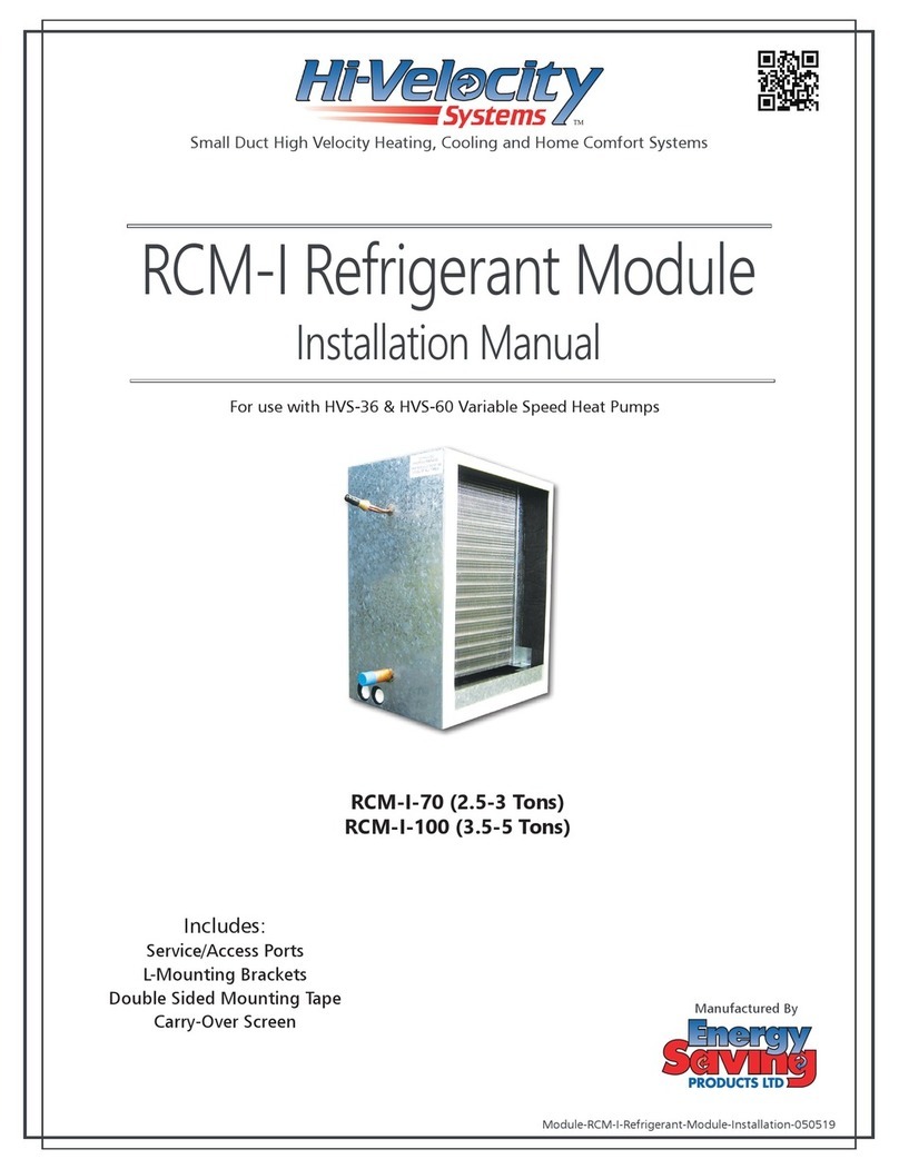 Energy Saving Products Hi-Velocity RCM-I Series installation manual