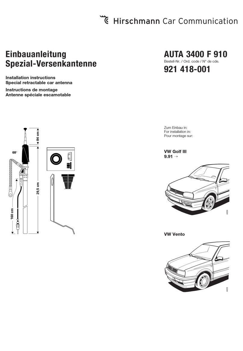 Hirschmann AUTA 3400 F 910 installation instructions Hirschmann AUTA 3400 F 910 installation instructions