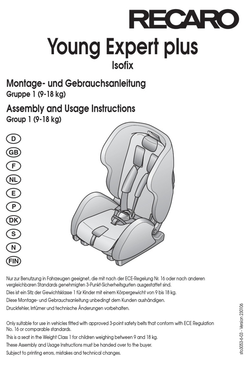 RECARO Young Expert plus Isofix Assembly and usage instructions