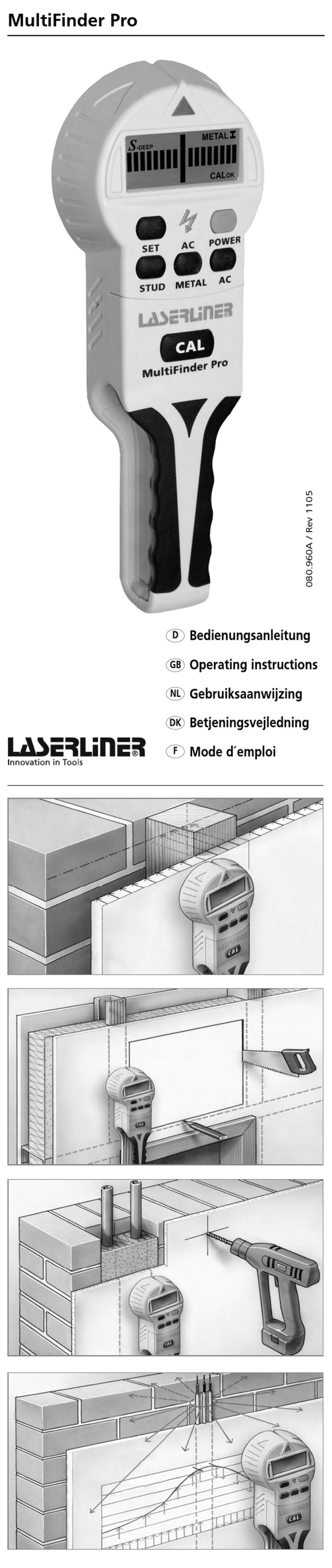 LaserLiner MultiFinder Pro operating instructions