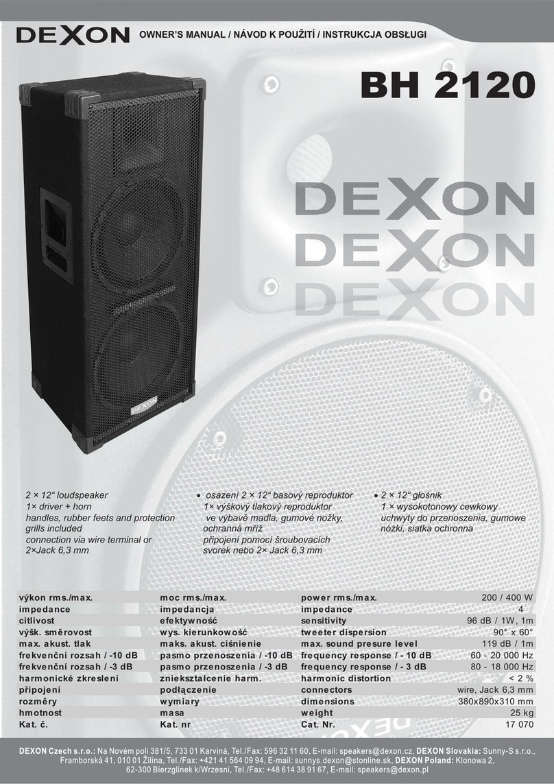 Dexon BH 2120 owner's manual