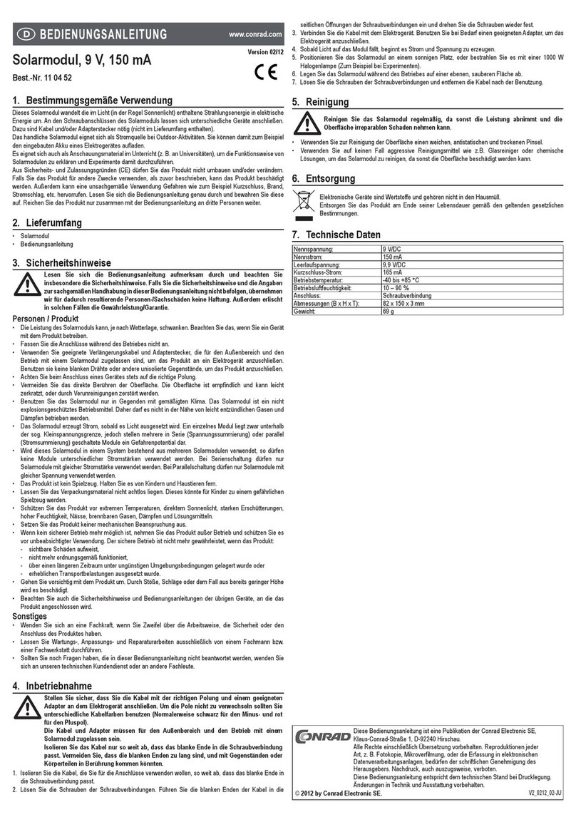 Conrad 11 04 52 User manual