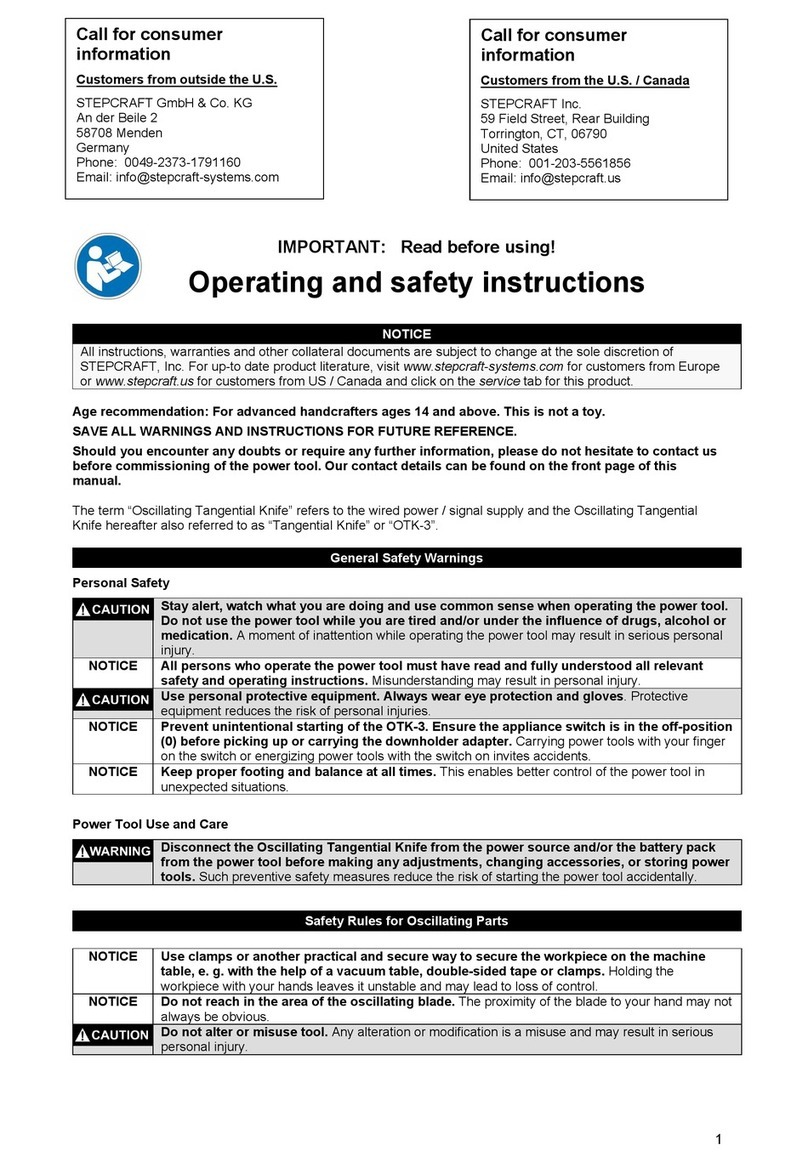 STEPCRAFT OTK-3 Operating and safety instructions
