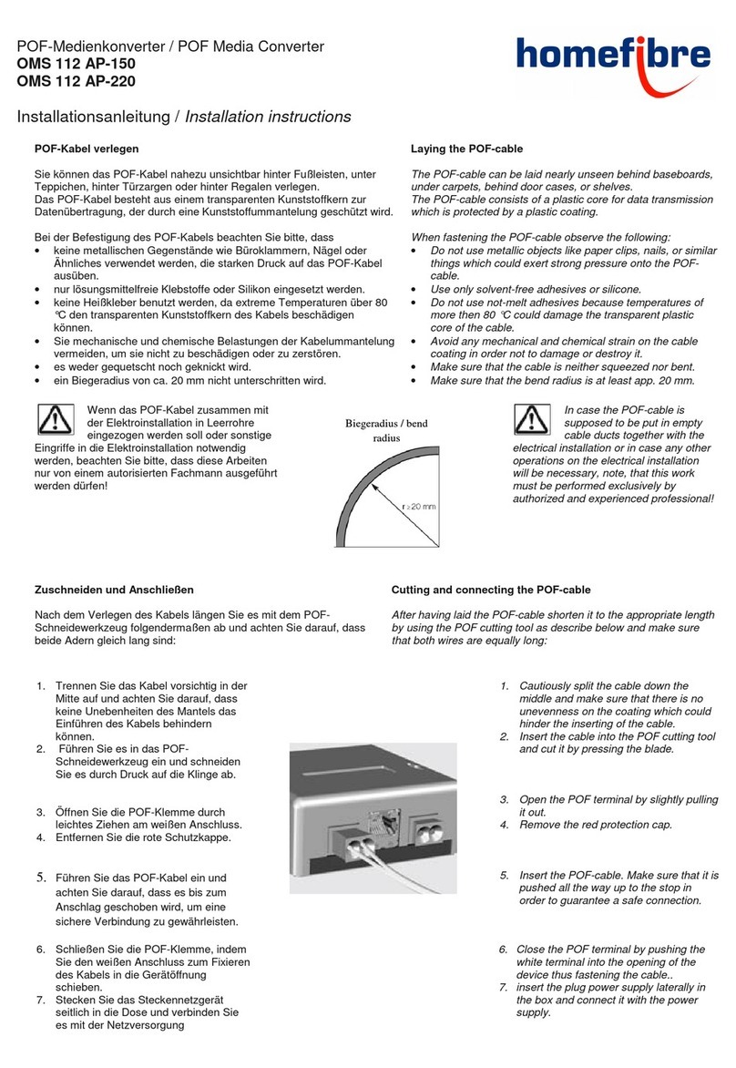 Homefibre OMS 112 AP-150 installation instructions