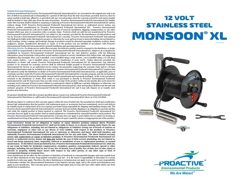Proactive SS MONSOON XL operating instructions