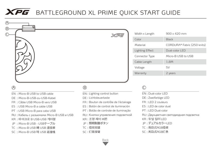 XPG Battleground XL PRIME quick start guide