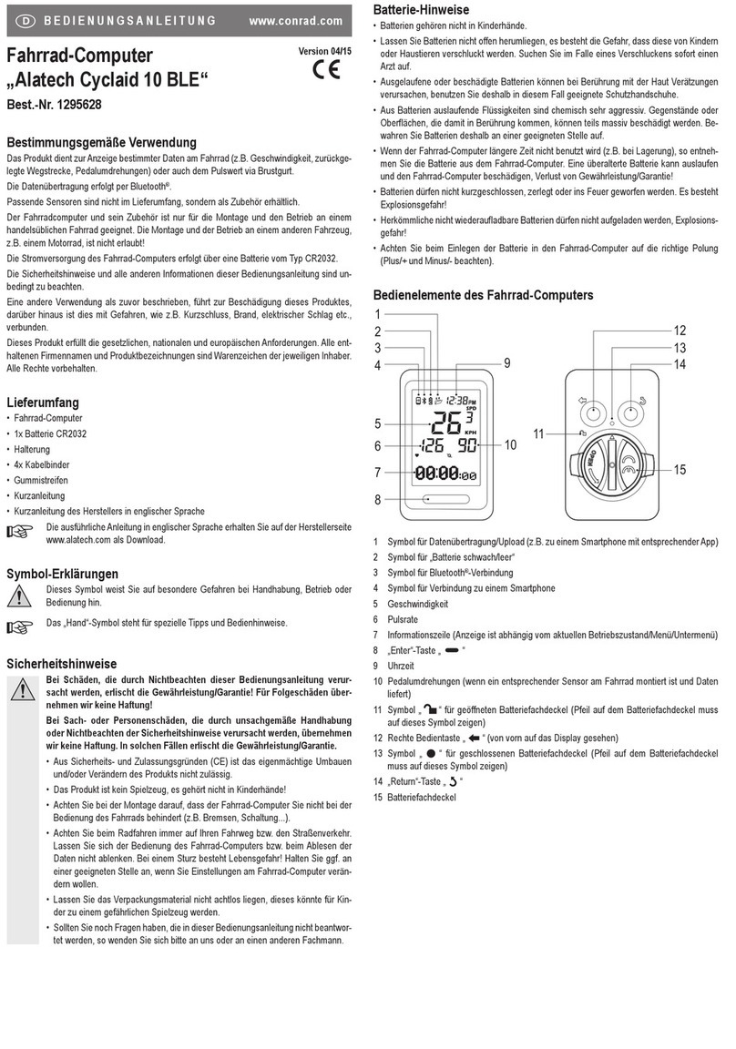 Conrad Alatech Cyclaid 10 BLE User manual