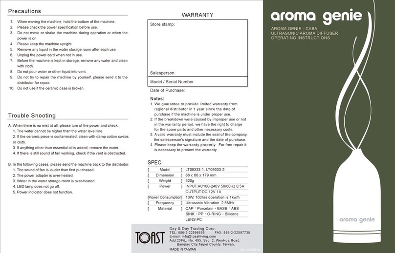 Casa AROMA GENIE LT09333-1 user manual