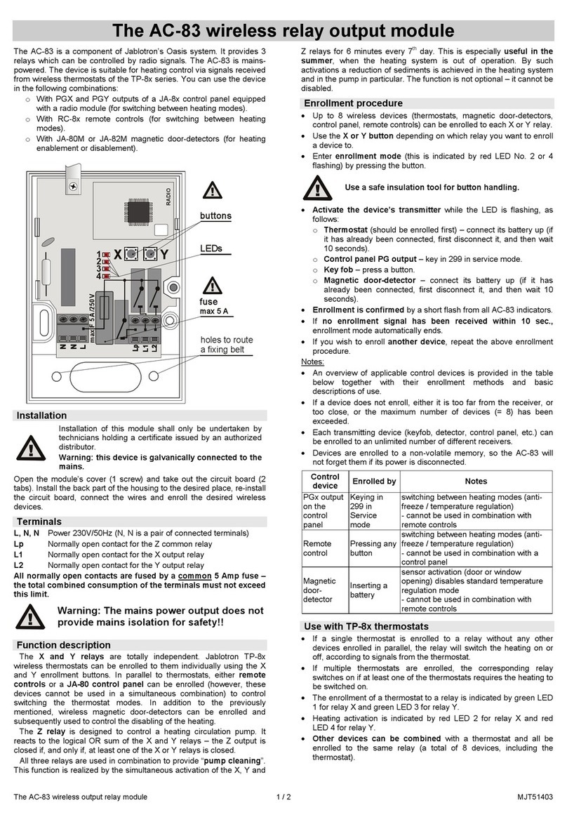 jablotron AC-83 User manual