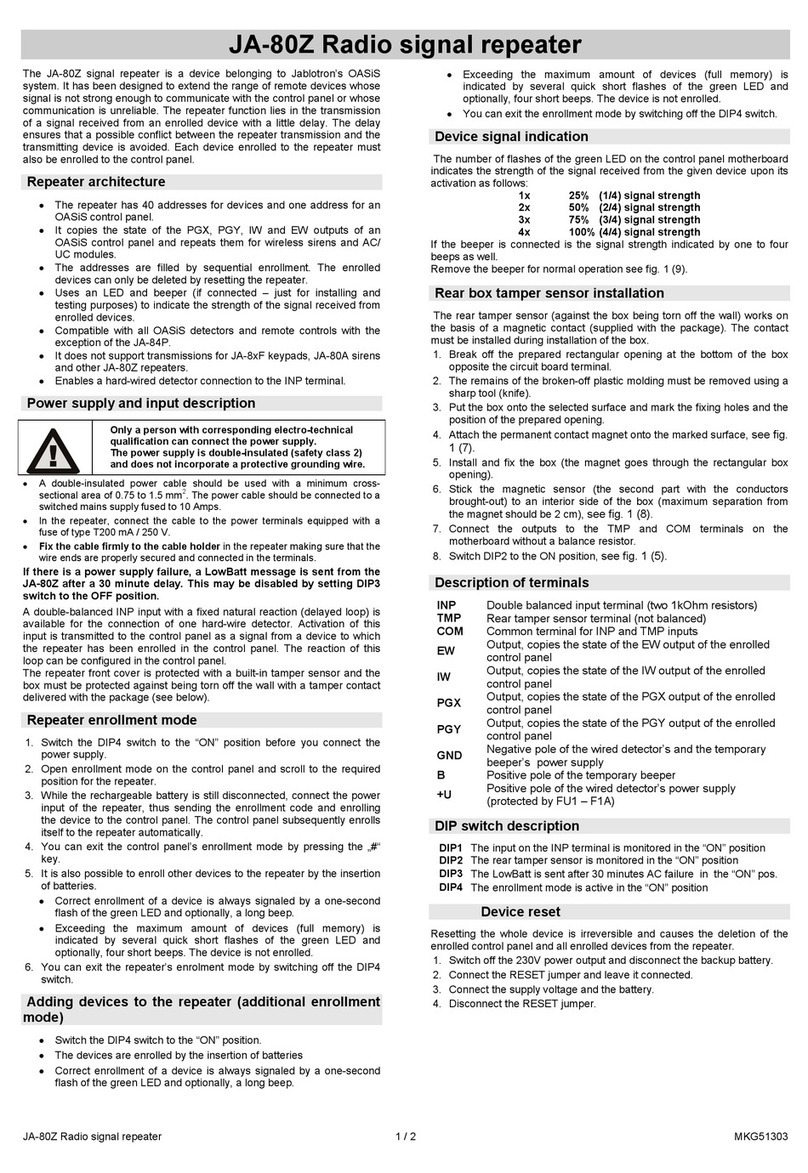 jablotron JA-80Z User manual