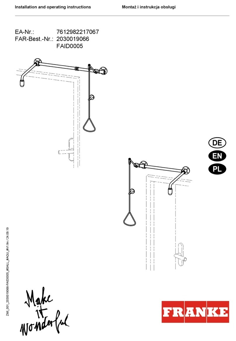Franke FAID0005 Installation and operating instructions