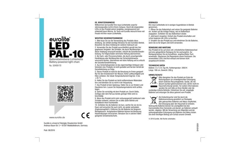 EuroLite LED PAL-10 operating instructions