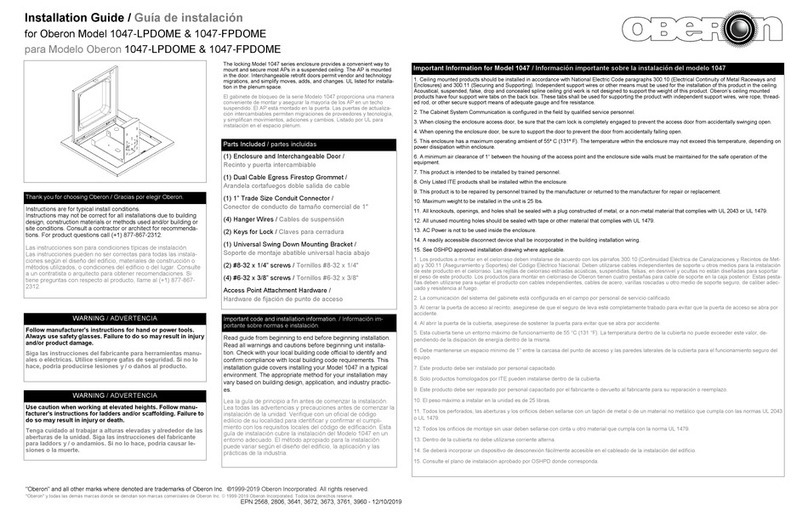 OBERON 1047-FPDOME installation guide