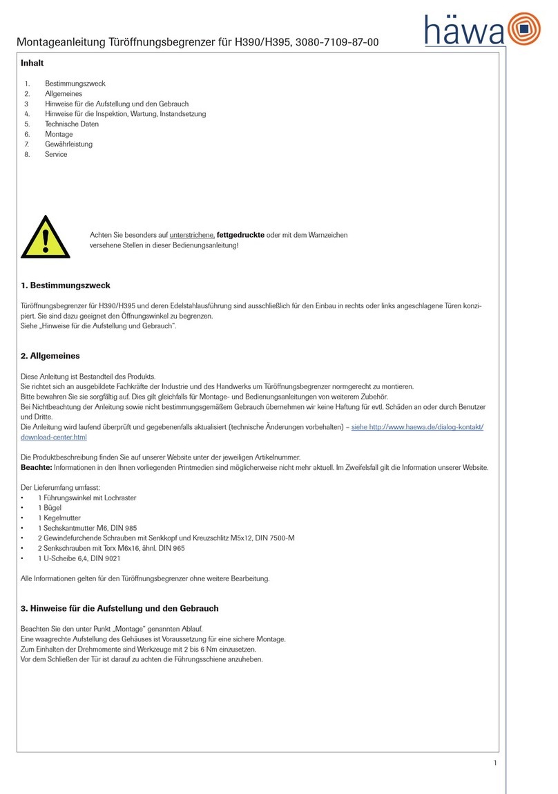 hawa H390 Mounting instructions