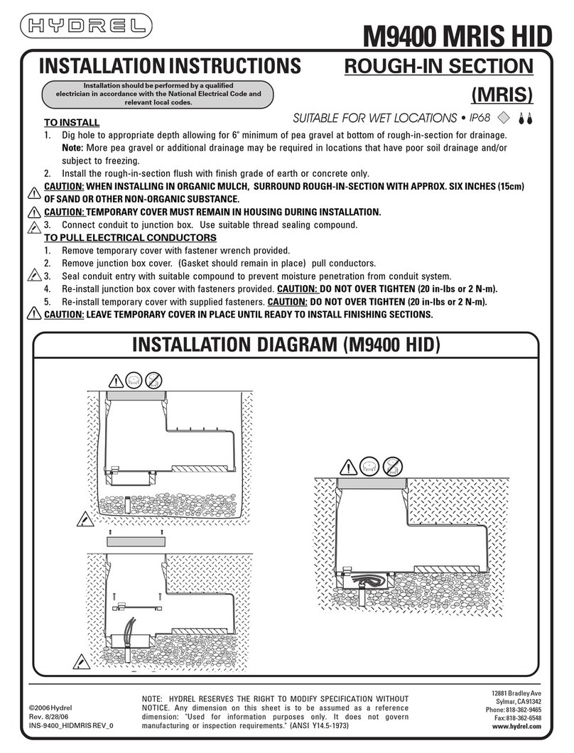 Hydrel M9400 Series installation instructions