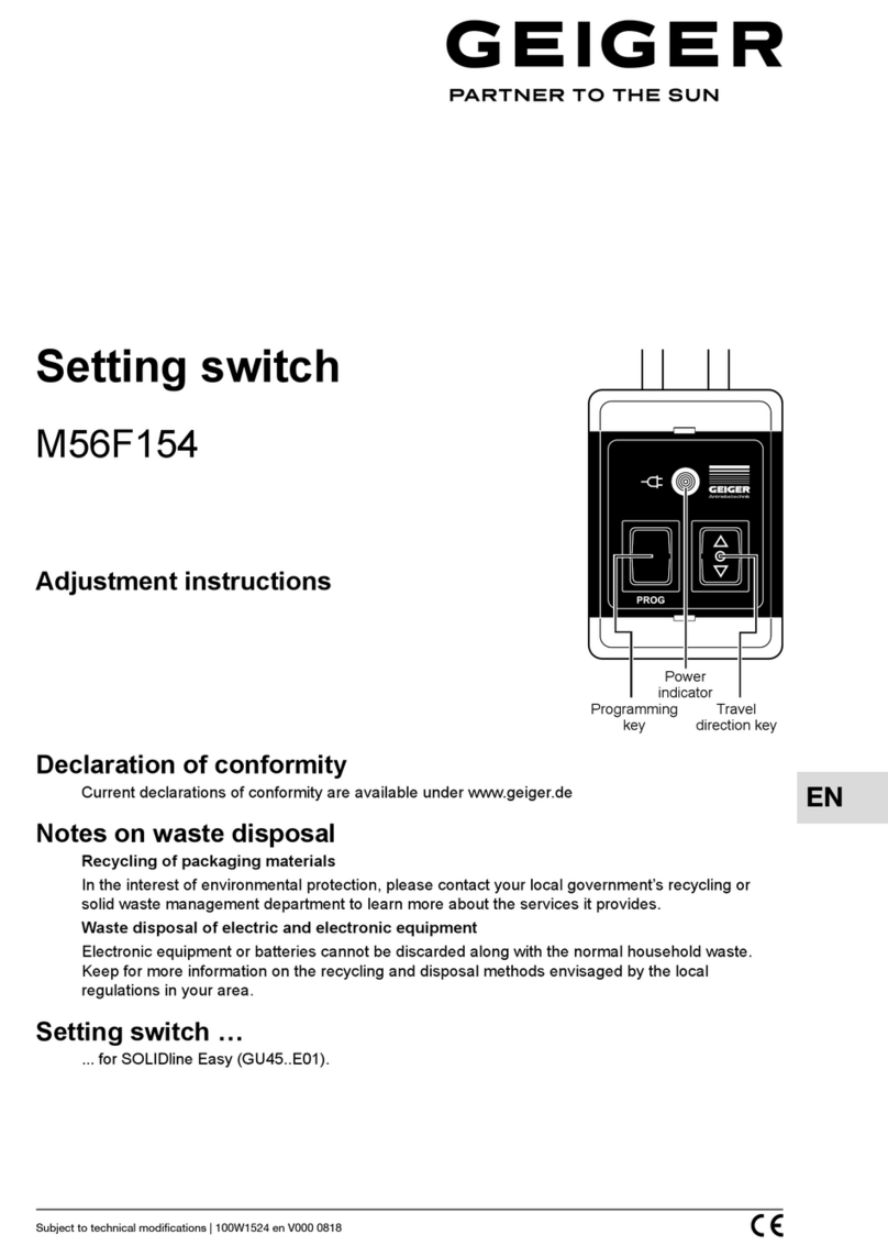 GEIGER M56F154 Adjustment instructions