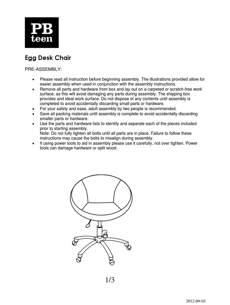 PB TEEN Egg Desk Chair Assembly instructions PB TEEN Egg Desk Chair Assembly instructions
