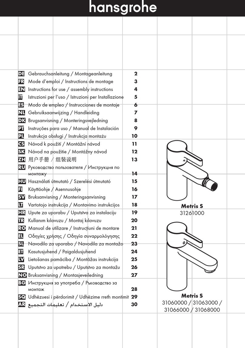 Hans Grohe Metris S Series Instructions for use/assembly instructions Hans Grohe Metris S Series Instructions for use/assembly instructions