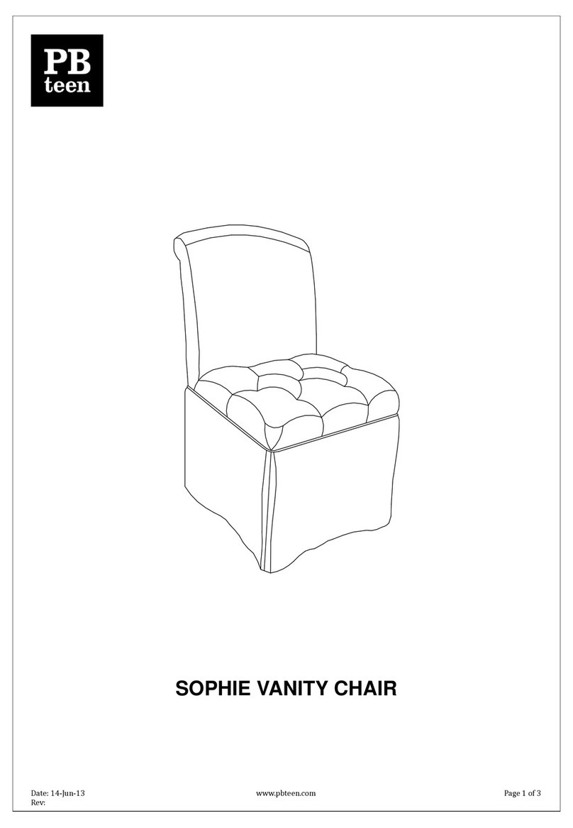PB TEEN SOPHIE VANITY CHAIR Assembly instructions