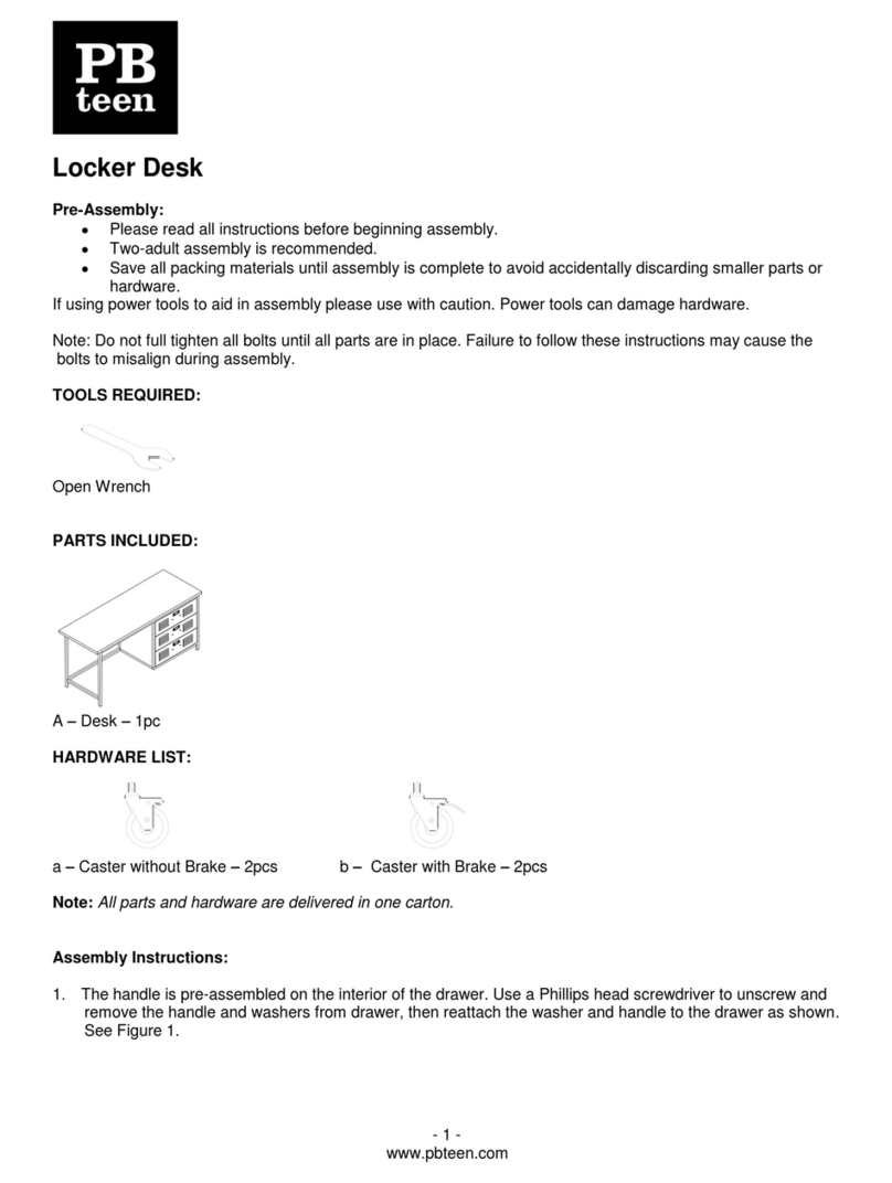PB TEEN Locker Desk Assembly instructions