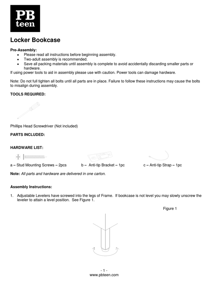PB TEEN Locker Bookcase User manual