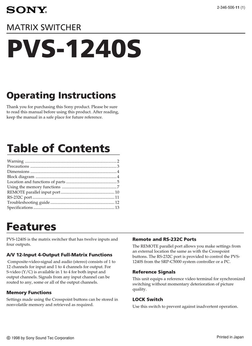 Sony PVS-1240S operating instructions