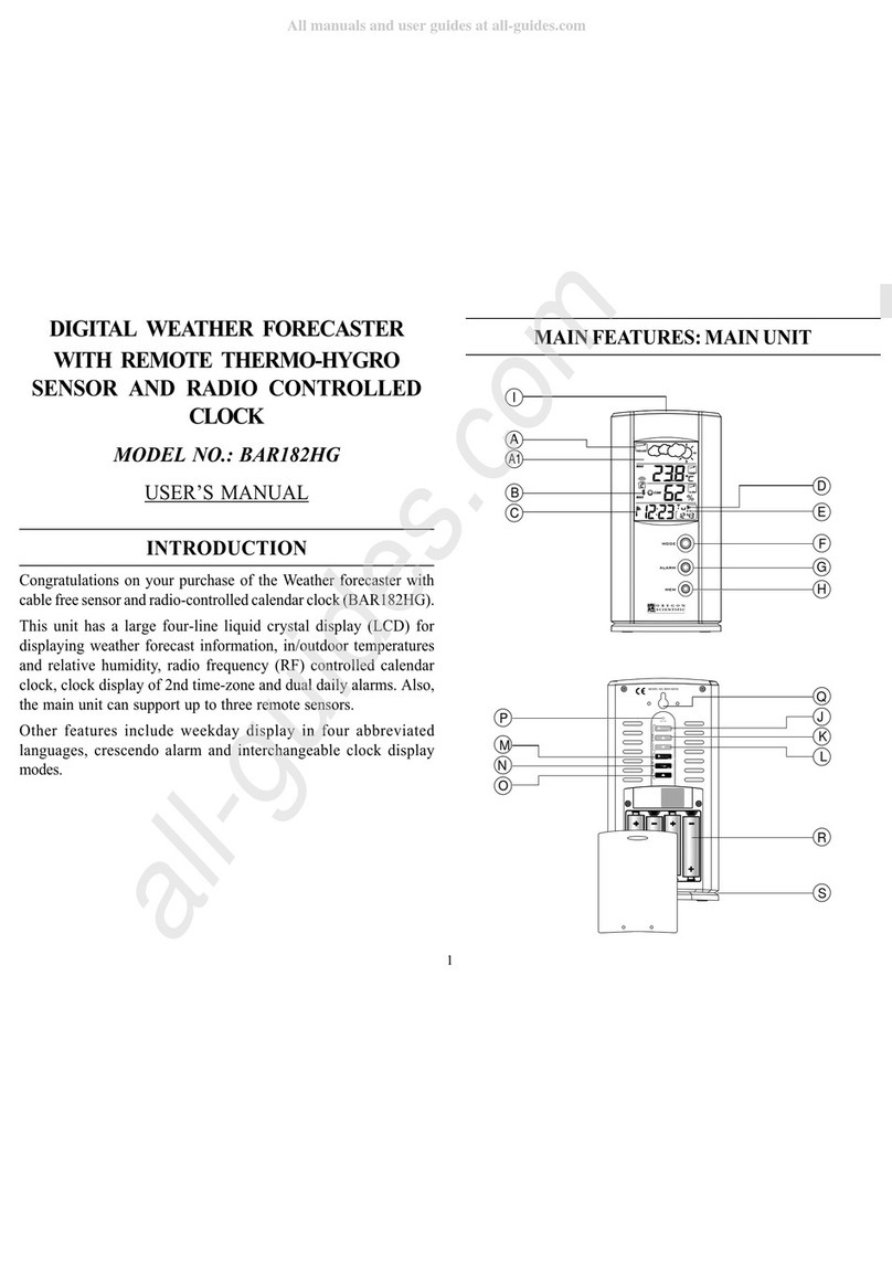 Oregon Scientific BAR182HG User manual