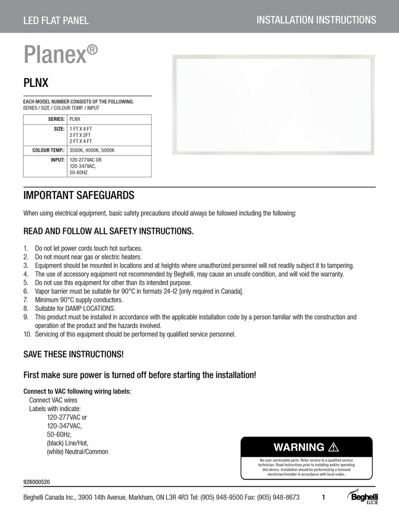 Beghelli Planex PLNX Series installation instructions