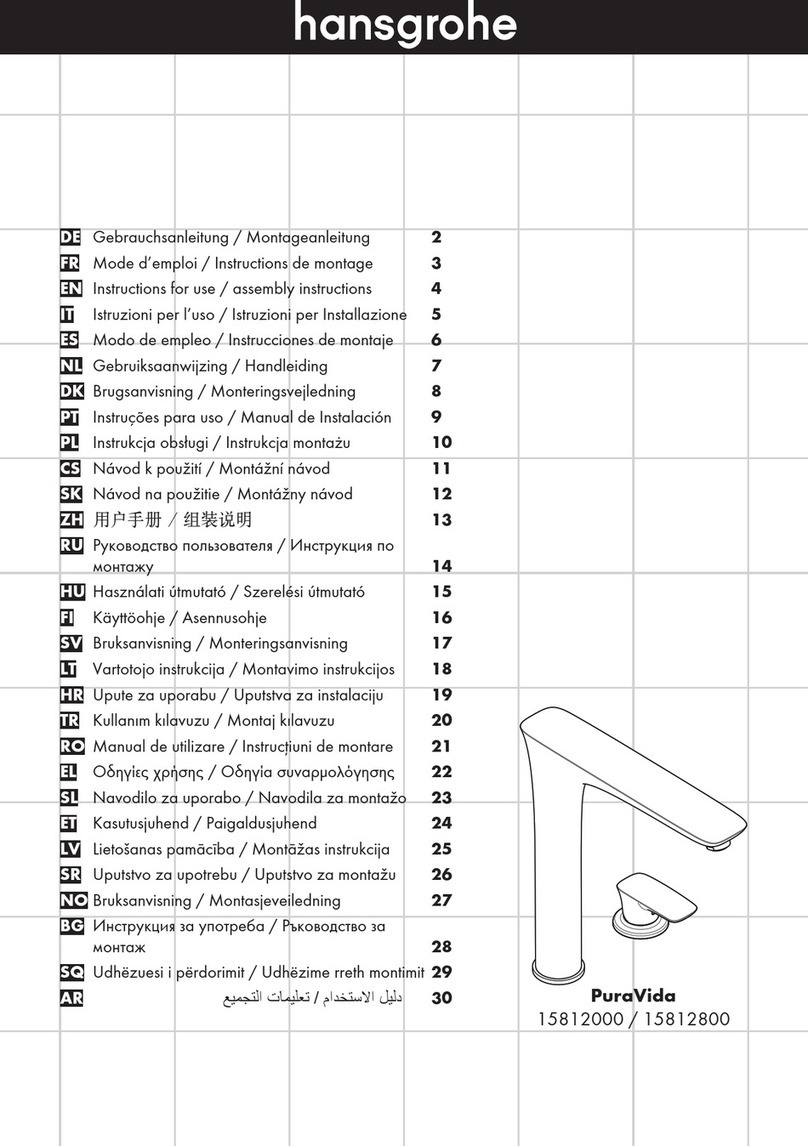 Hans Grohe PuraVida Series Manual Hans Grohe PuraVida Series Manual