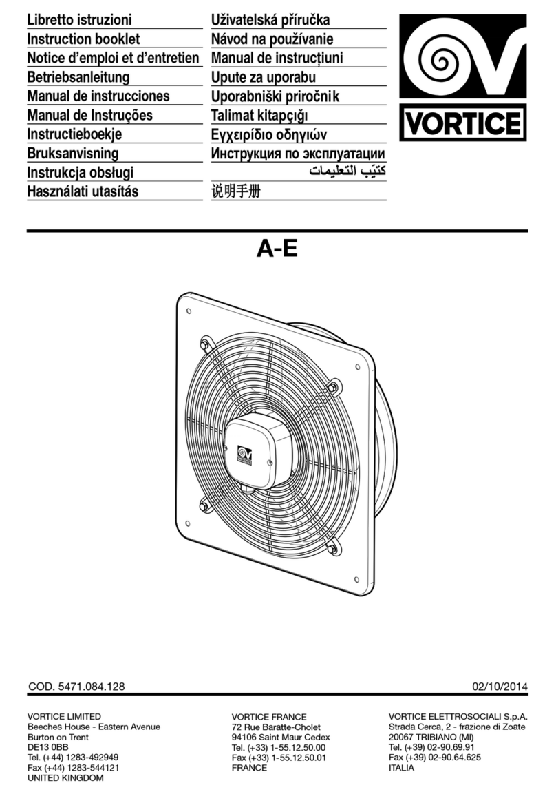 Vortice A-E Instruction booklet