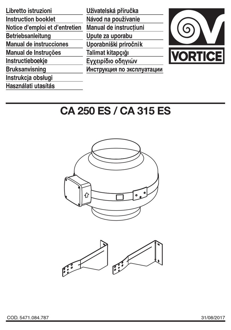 Vortice CA 250 ES User manual Vortice CA 250 ES User manual