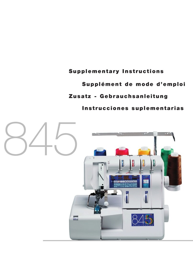 ELNA 845 - Supplementary instructions