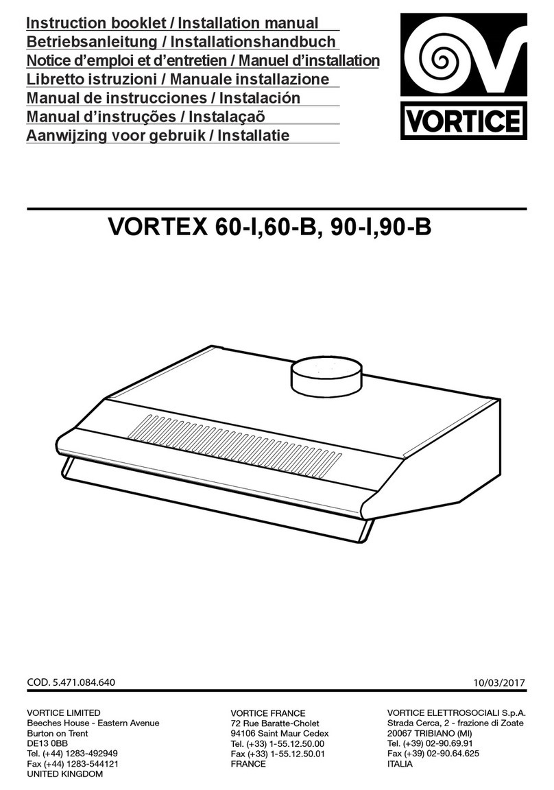 Vortice VORTEX 60-I Instruction booklet/Installation Manual